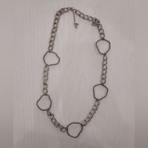 Large silver chain necklace